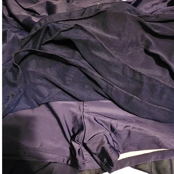 XL Navy‎ Swim Skirt Cover Up Sheer Overlay Elastic Waist Beach Pool Vacation - Picture 2 of 4